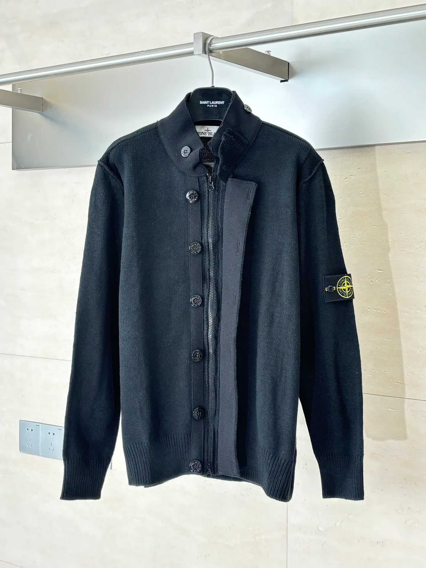 P610 Stone Island*/stone island wool knitted patchwork zipper cardigan jacket Size: S/M/L